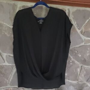 Trouve Black Draped Women's Blouse